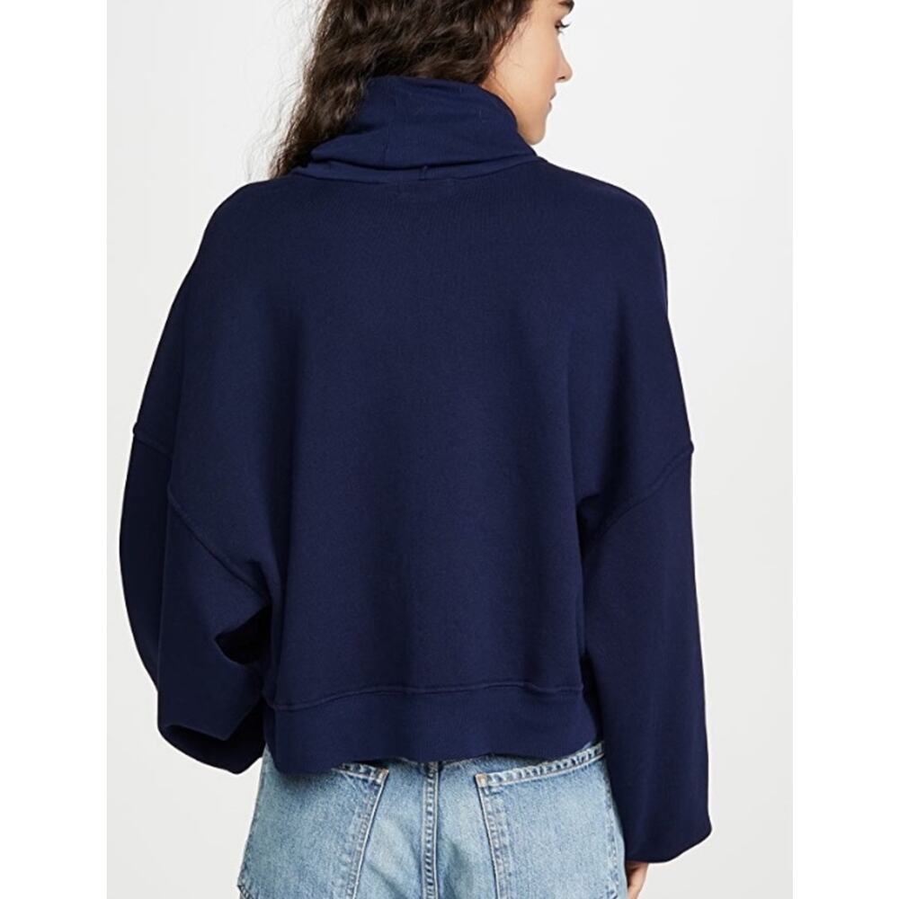 NWOT Agolde Cotton Balloon Sleeve Turtleneck Sweatshirt in Artic XS - Picture 2 of 12